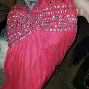 pinkish red short prom/formal dress